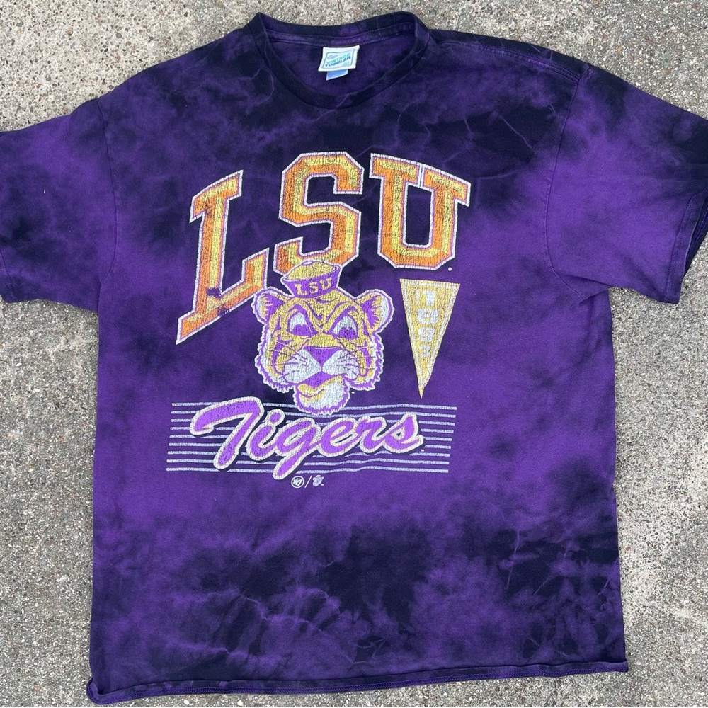 Vintage LSU Purple Tie-Dye Tigers Kids Tee